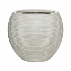 Abby Ball Plant Pot - Ridged Cement -Hortology Shop 6FSTRICA4