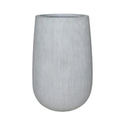 Patt High Plant Vase - Ridged Cement 15 Patt High Plant Vase - Ridged Cement -Hortology Shop 6FSTRICP3