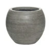 Abby Ball Plant Pot - Ridged Dark Grey