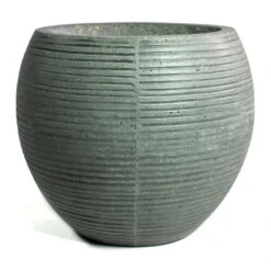 Abby Ball Plant Pot - Ridged Dark Grey 19 Abby Ball Plant Pot - Ridged Dark Grey -Hortology Shop Abby Ball Plant Pot Ridged Dark Grey 23cm New