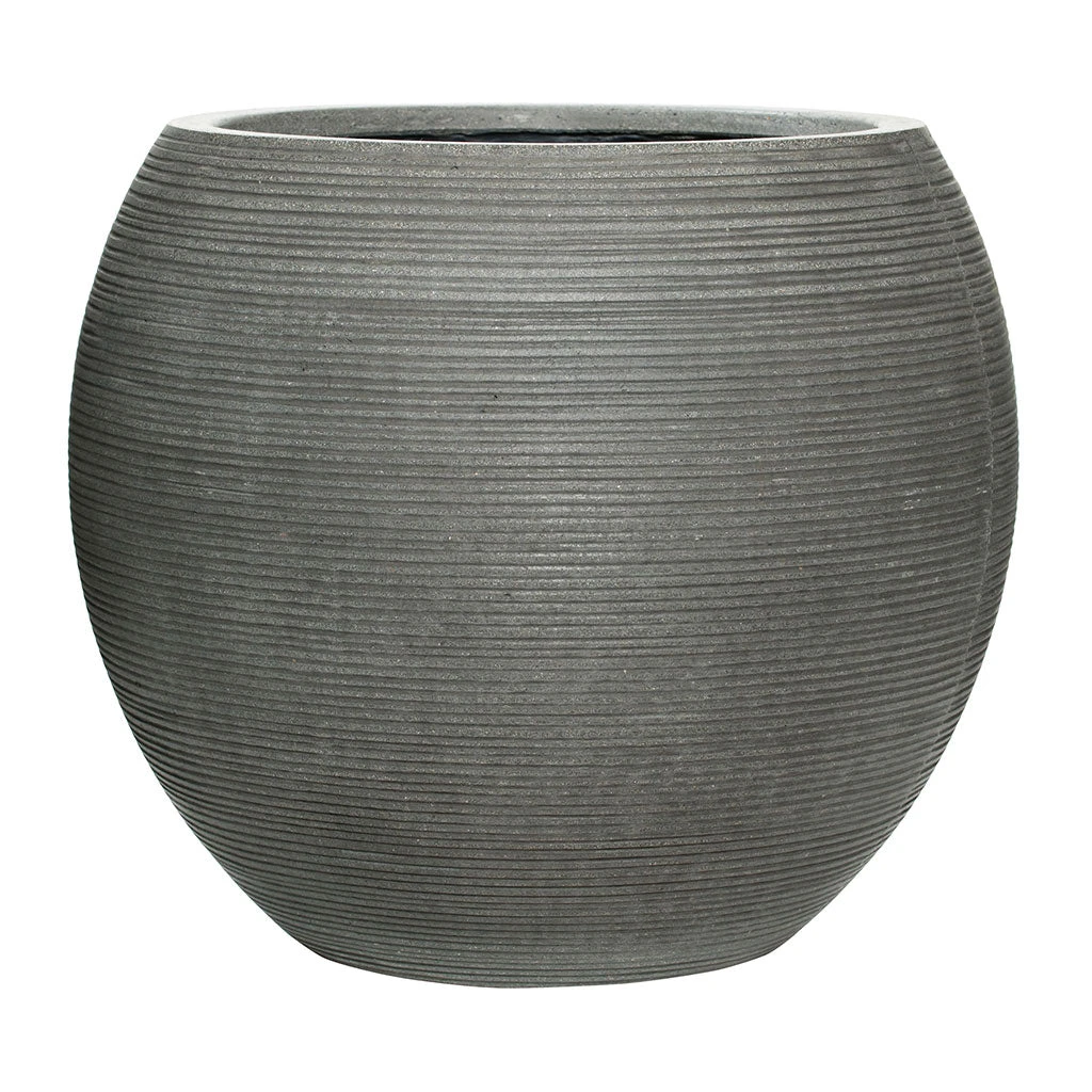 Abby Ball Plant Pot - Ridged Dark Grey 10 Abby Ball Plant Pot - Ridged Dark Grey - Image 10