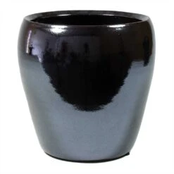 Amora Plant Pot - Anthracite Mirror -Hortology Shop Amora Plant Pot Anthracite Mirror 21x21cm