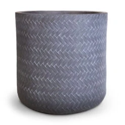 Angle Cylinder Plant Pot - Grey -Hortology Shop Angle Cylinder Plant Pot Grey 24x24cm