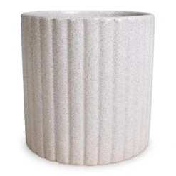Azalea Ribbed Plant Pot - Speckled Grey Stone