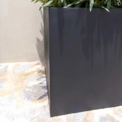 Block Natural Planter - Black -Hortology Shop Block Natural Planter Black 1