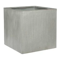 Block Planter - Ridged Cement -Hortology Shop Block Planter Ridged Cement 50x50x50cm