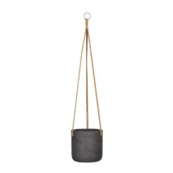 Charlie Hanging Plant Pot - Black Washed -Hortology Shop Charlie Hanging Plant Pot Black Washed Medium
