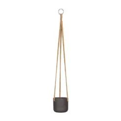 Charlie Hanging Plant Pot - Black Washed -Hortology Shop Charlie Hanging Plant Pot Black Washed Small