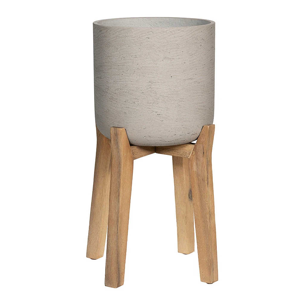 Charlie Plant Pot - Tall Stand - Grey Washed 1 Charlie Plant Pot - Tall Stand - Grey Washed