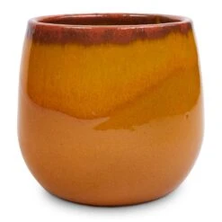 Charlotte Plant Pot - Spiced Ochre -Hortology Shop Charlotte Plant Pot Ochre 15x13cm