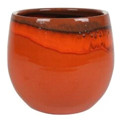 Charlotte Plant Pot - Orange -Hortology Shop Charlotte Plant Pot Red Orange Large