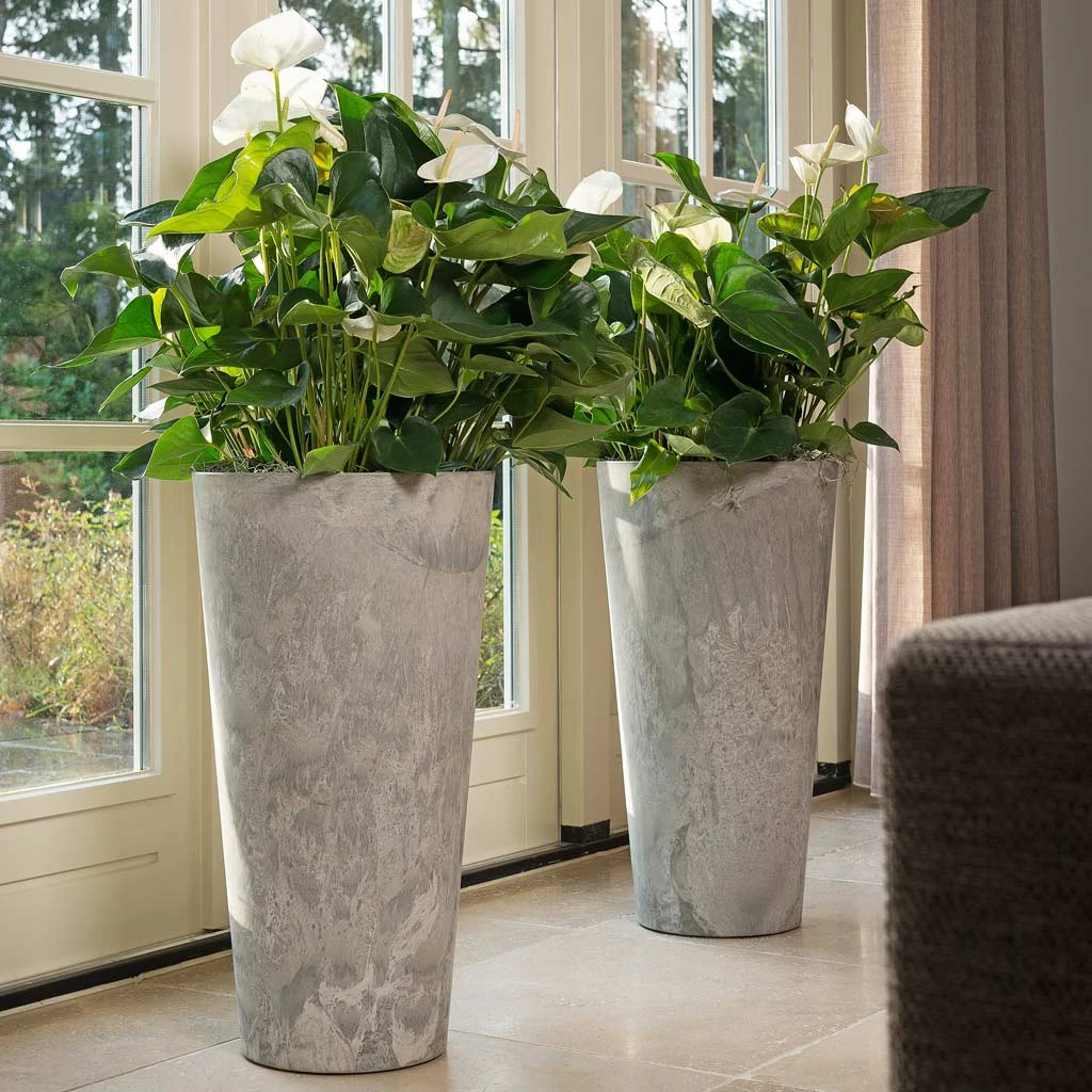 Claire Artstone Tall Planter - Grey 5 Claire Artstone Tall Planter - Grey - Image 5