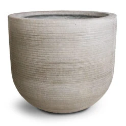Cody Plant Pot - Ridged Cement -Hortology Shop Cody Plant Pot Ridged Cement 35x31cm