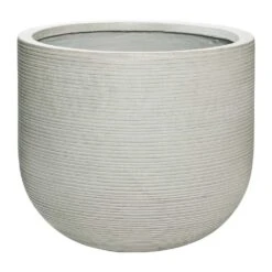 Cody Plant Pot - Ridged Cement -Hortology Shop Cody Plant Pot Ridged Cement 42x37cm