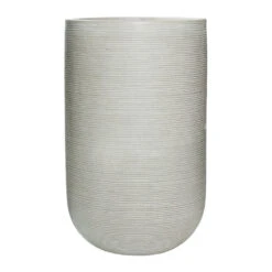 Cody Plant Vase - Ridged Cement -Hortology Shop Cody Plant Vase Ridged Cement 42x70cm