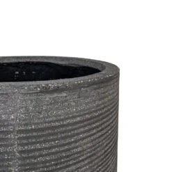 Cody Plant Vase - Ridged Dark Grey -Hortology Shop Cody Plant Vase Ridged Dark Grey 28x45cm 1