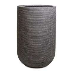 Cody Plant Vase - Ridged Dark Grey -Hortology Shop Cody Plant Vase Ridged Dark Grey 35x55cm 1