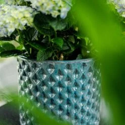 Dion Planters - Set Of 3 - Ocean Blue -Hortology Shop Dion Planter Ocean Blue Diamond Pattern