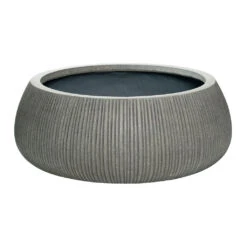 Eileen Plant Bowl - Ridged Dark Grey -Hortology Shop Eileen Plant Bowl Ridged Dark Grey 53x21cm