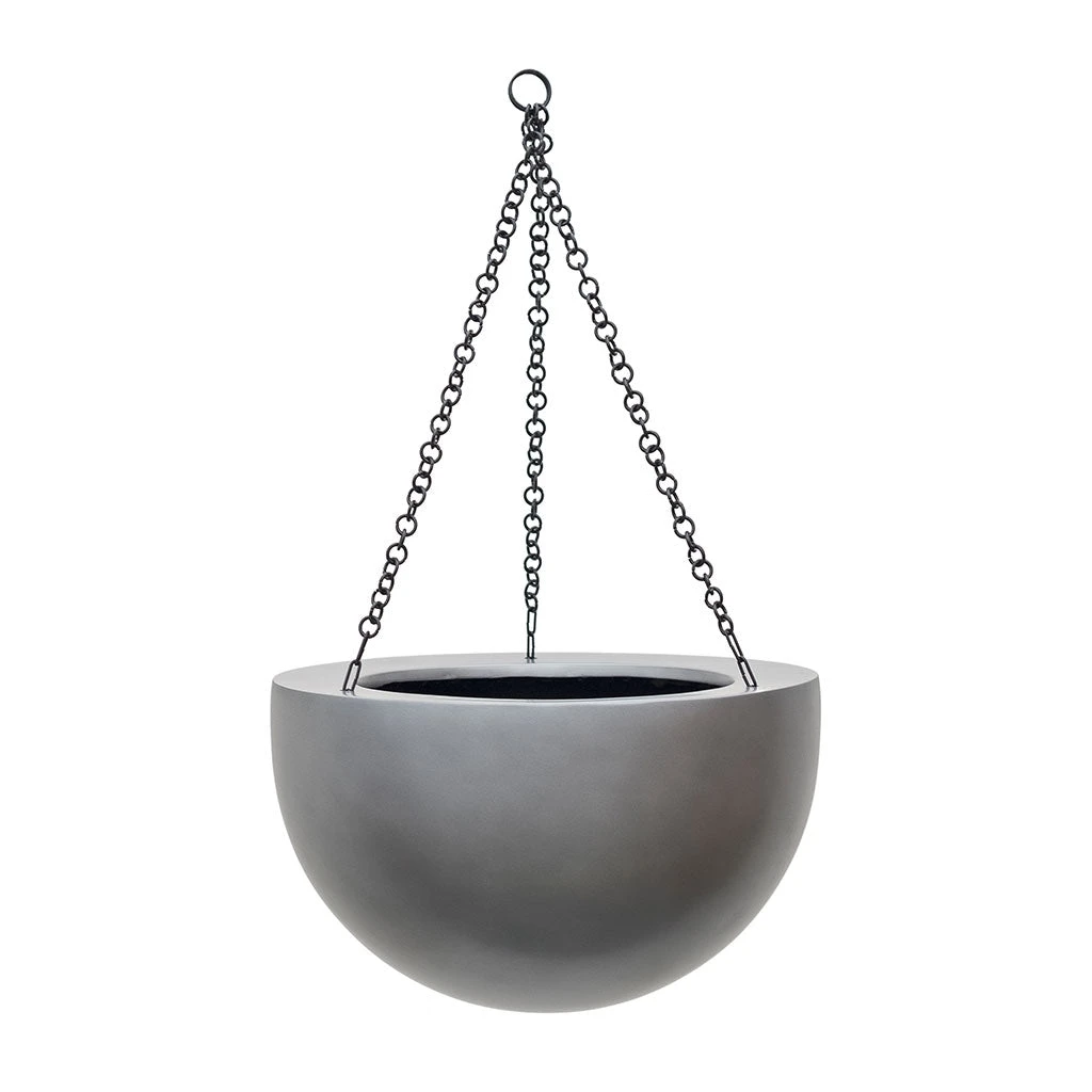 Gradient Hanging Plant Bowl - Matt Grey 1 Gradient Hanging Plant Bowl - Matt Grey