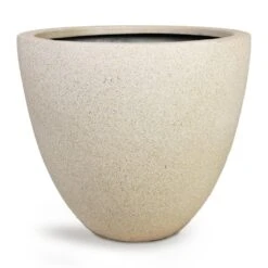 Grigio Egg Pot Planter - Antique White Concrete -Hortology Shop Grigio Egg Pot Planter Antique White Concrete 32x29cm