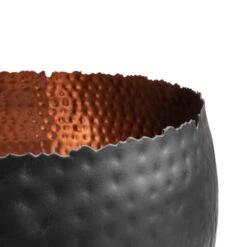 Hammered Bowl - Black With Copper -Hortology Shop Hammered Bowl Black with Copper SWATCH 2
