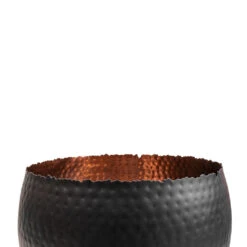 Hammered Bowl - Black With Copper -Hortology Shop Hammered Bowl Black with Copper SWATCH 3