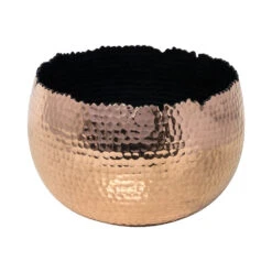 Hammered Bowl - Copper With Black -Hortology Shop Hammered Bowl Copper Black19cm