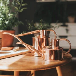 Haws Fazeley Flow Watering Can - One Pint Copper -Hortology Shop Haws Fazeley Flow Duo Swatch