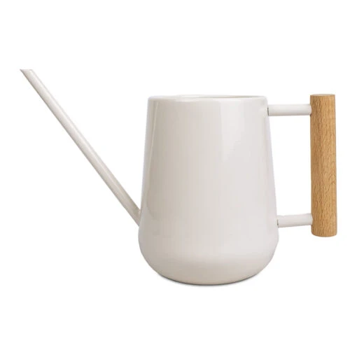 Indoor Watering Can 0.7L - Stone With Beech Handle -Hortology Shop Indoor Watering Can 0.7L Stone with Beech Handle