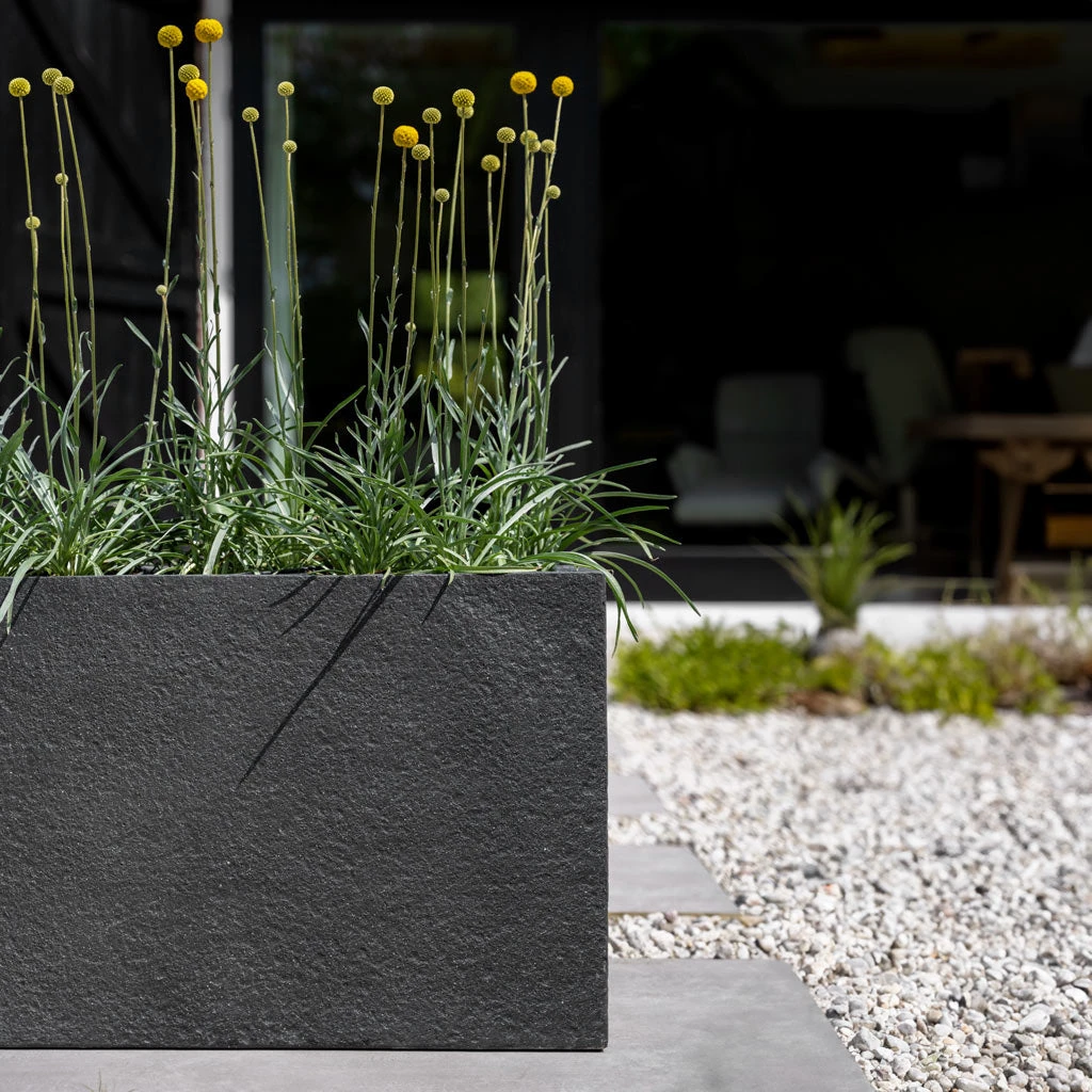 Jort Granite Trough Planter - Midnight Black 3 Jort Granite Trough Planter - Midnight Black - Image 3