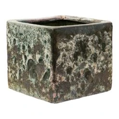 Lava Cube Relic Planter - Jade -Hortology Shop Lava Cube Relic Planter Jade Large