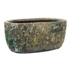 Lava Oval Relic Plant Bowl - Jade -Hortology Shop Lava Oval Relic Plant Bowl Jade 38x24x19cm