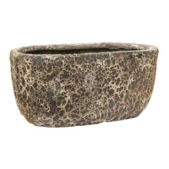 Lava Oval Relic Plant Bowl - Rust -Hortology Shop Lava Oval Relic Plant Bowl Rust 38x24x19cm