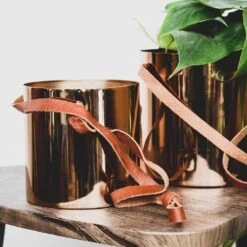 Floro Hanging Plant Pot - Copper -Hortology Shop Lifestyle Floro Hanging Plant Pot Copper 13x13cm 1