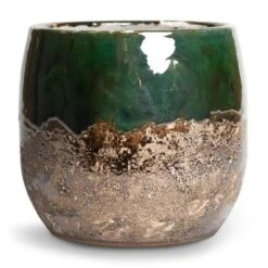 Lindy Plant Pot - Black Green 35 Lindy Plant Pot - Black Green -Hortology Shop Lindy Plant Pot Black Green 19x16cm