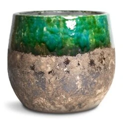 Lindy Plant Pot - Black Green 31 Lindy Plant Pot - Black Green -Hortology Shop Lindy Plant Pot Black Green 23x20cm