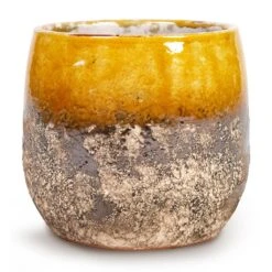 Lindy Plant Pot - Ochre -Hortology Shop Lindy Plant Pot Ochre 16x13cm