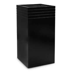 Line-Up Tall Square Planter - Matt Black -Hortology Shop Line Up Tall Square Planter Matt Black 38x38x75cm