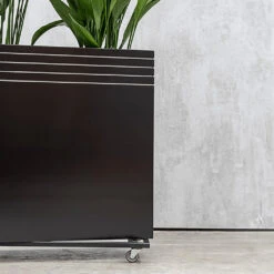 Line-Up Rectangle Planter - Matt Black -Hortology Shop Line Up Tall Square Planter Matt Black Lifestyle 3