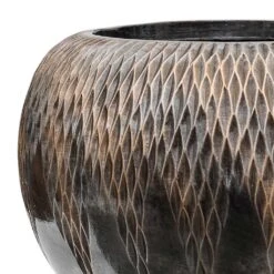 Luxe Lite Comet Globe Planter - Bronze -Hortology Shop Luxe Lite Comet Globe Planter Bronze Close Up