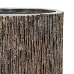 Luxe Lite Waterfall Cylinder Planter - Bronze -Hortology Shop Luxe Lite Waterfall Cylinder Planter Bronze Close Up