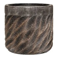 Luxe Lite Wave Cylinder Planter - Bronze -Hortology Shop Luxe Lite Wave Cylinder Planter Bronze Large