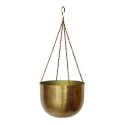 Mayfair Hanging Plant Pot - Antique Brass