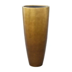 Metallic Partner Planter - Matt Honey -Hortology Shop Metallic Partner Planter Matt Honey 40x90cm