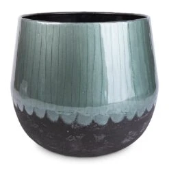 Ninthe Metal Plant Pot - Metallic Petrol -Hortology Shop Ninthe Metal Plant Pot Metallic Petrol 29x25cm