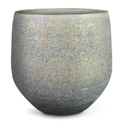 Noor Plant Pot - Metallic Grey -Hortology Shop Noor Plant Pot Metallic Grey 36x33cm.psd