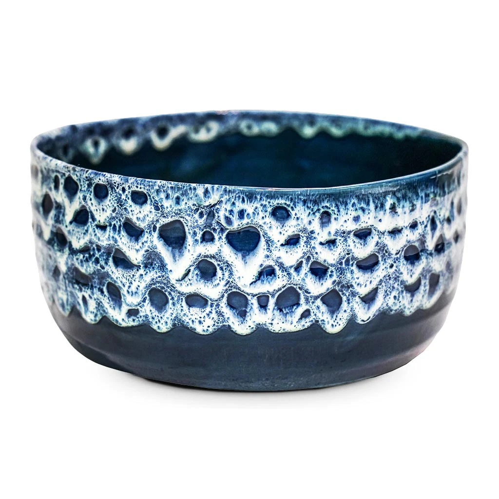 Ocean Glaze Plant Bowl - Sapphire 1 Ocean Glaze Plant Bowl - Sapphire