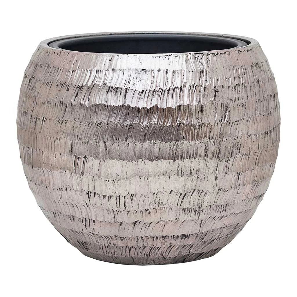Opus Hammered Globe Planter - Silver 1 Opus Hammered Globe Planter - Silver
