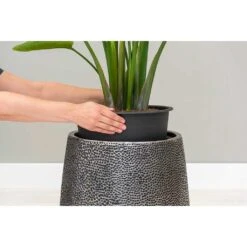 Opus Hit Darcy Planter - Silver 24 Opus Hit Darcy Planter - Silver -Hortology Shop Opus Hit Darcy Planter Silver Lifestyle Close